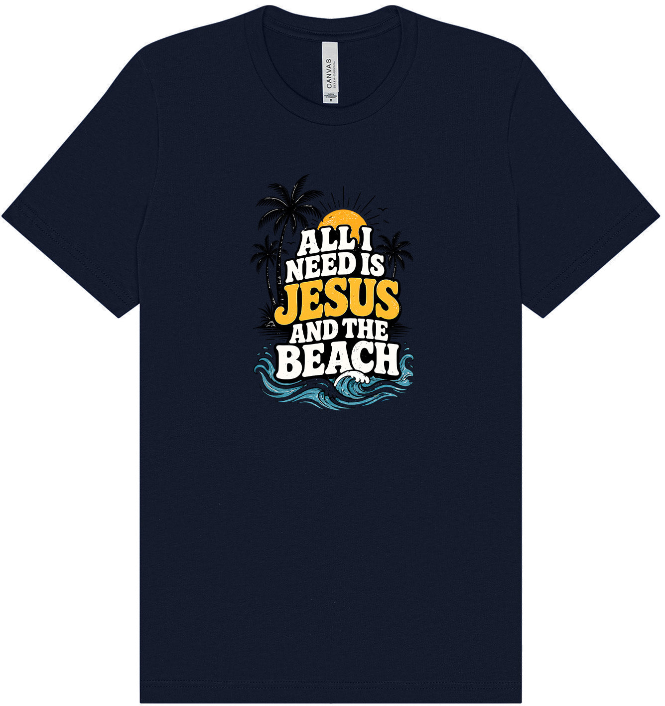 I Need Jesus and the Beach Adult Bella Canvas Shirt