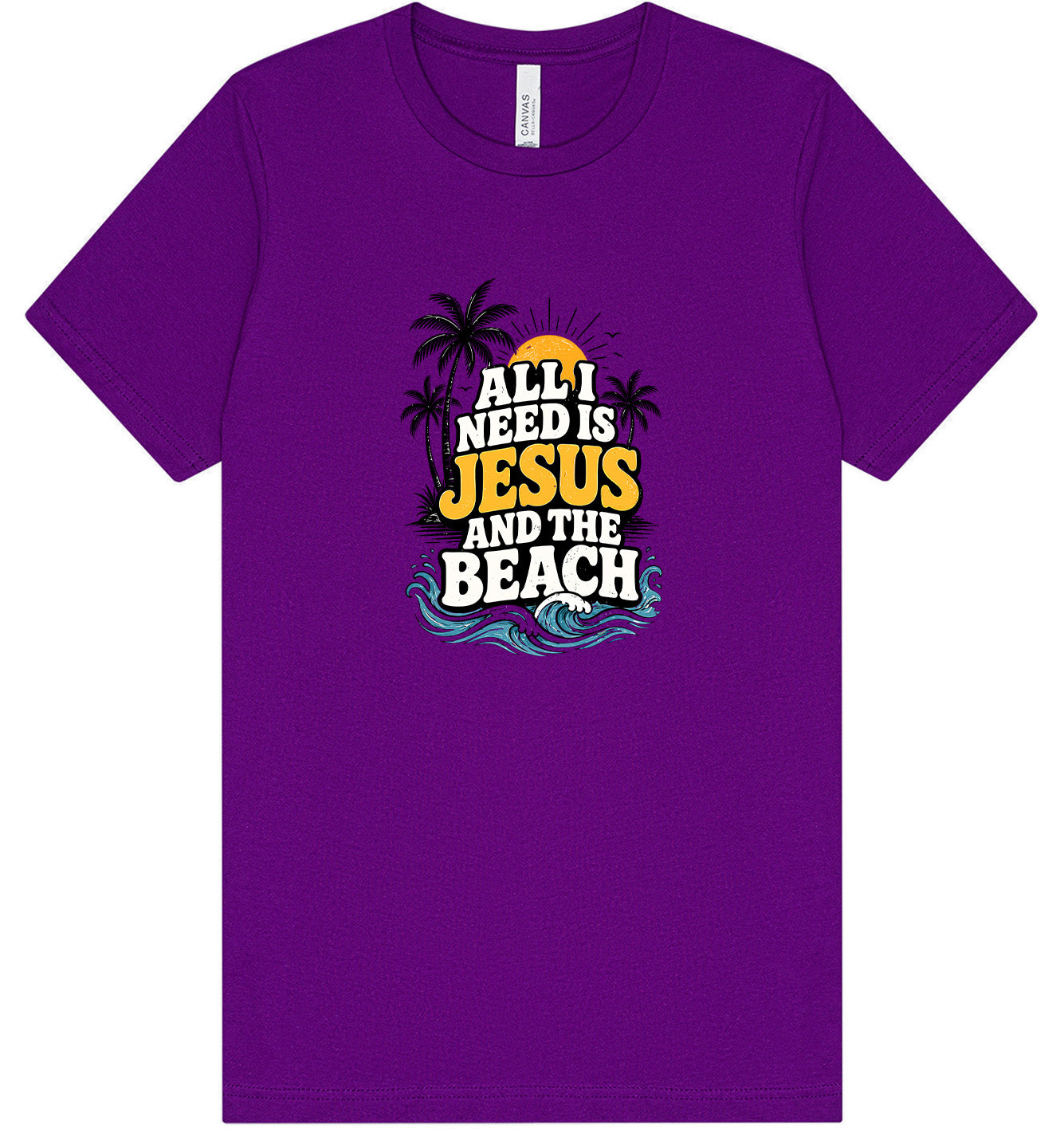 I Need Jesus and the Beach Adult Bella Canvas Shirt