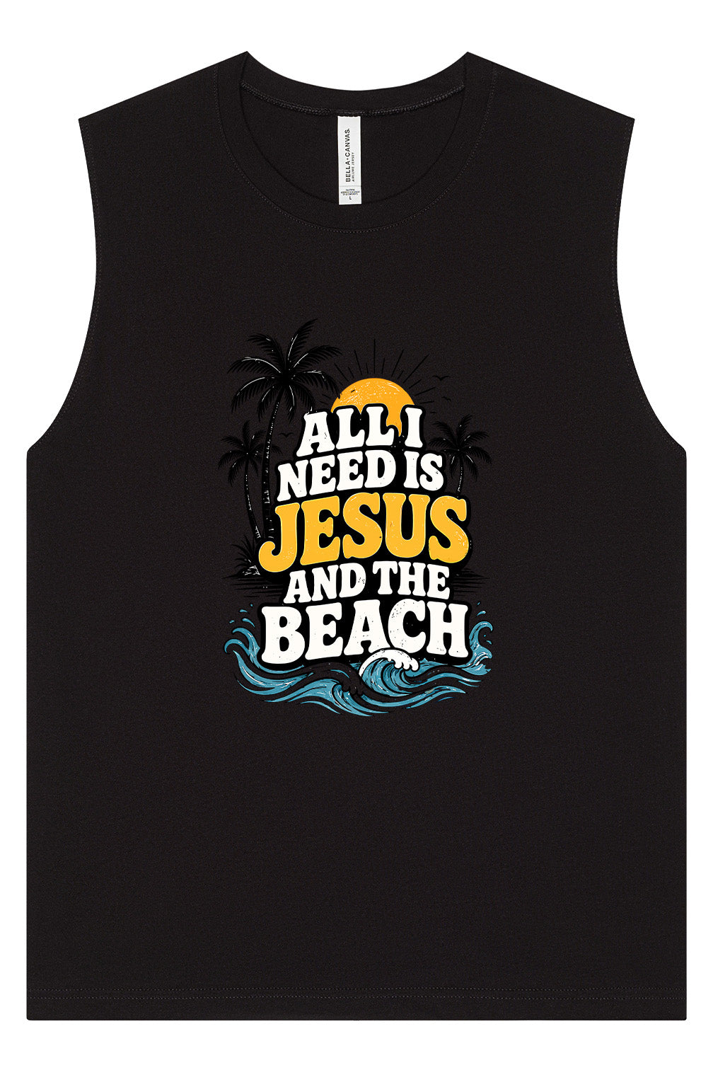 I Need Jesus and the Beach Muscle Tank