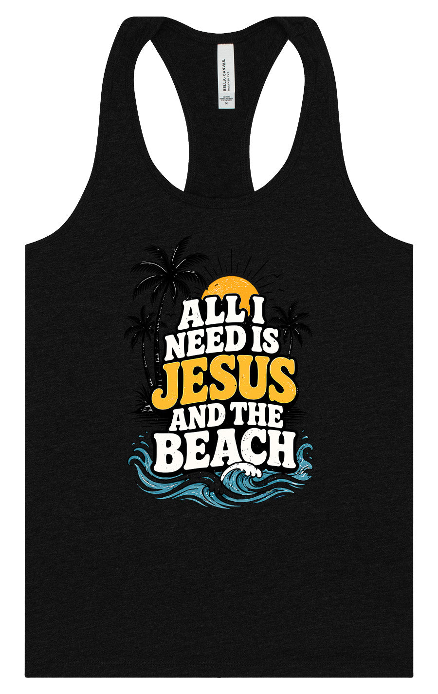 I Need Jesus and the Beach Women's Racerback Tank