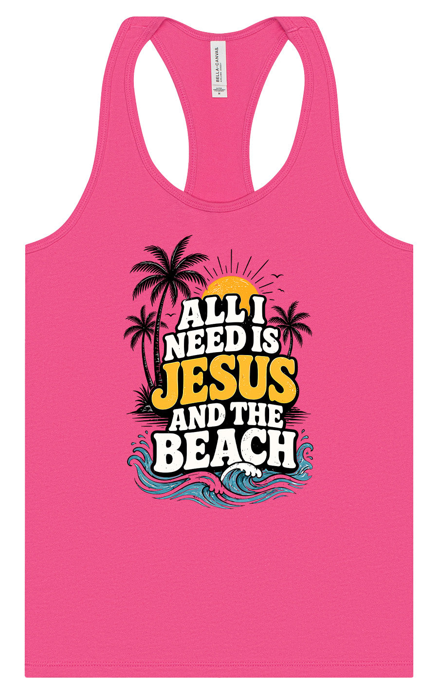I Need Jesus and the Beach Women's Racerback Tank