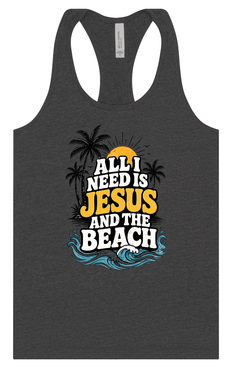 I Need Jesus and the Beach Women's Racerback Tank