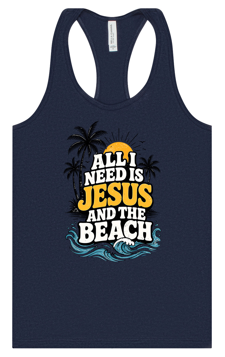 I Need Jesus and the Beach Women's Racerback Tank