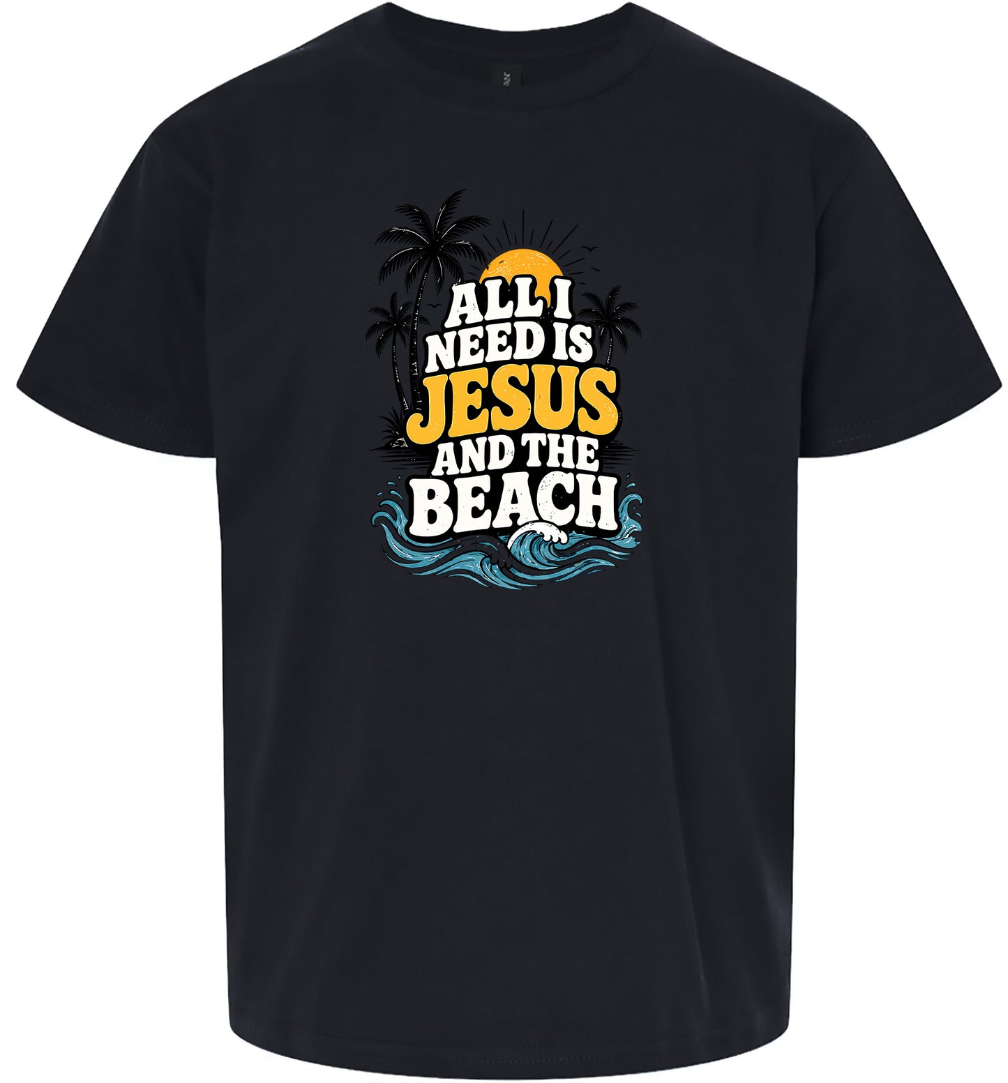 I Need Jesus and the Beach Children's Gildan Soft Shirt