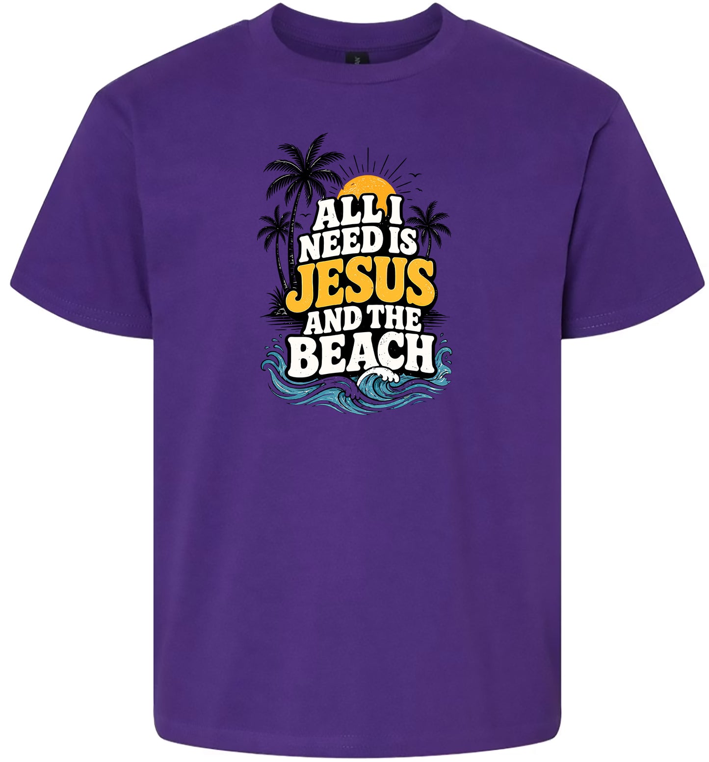 I Need Jesus and the Beach Children's Gildan Soft Shirt