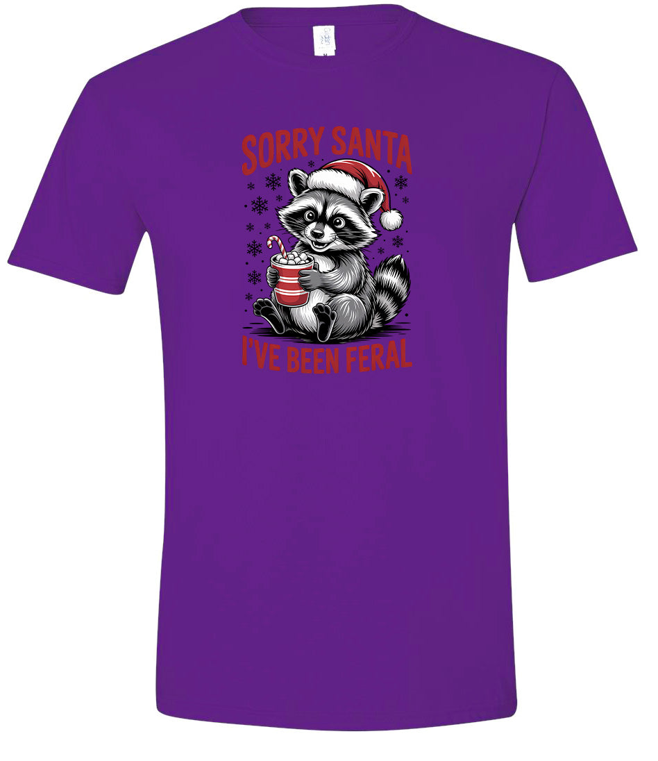 Sorry Santa I've Been Feral Adult Gildan Soft Shirt