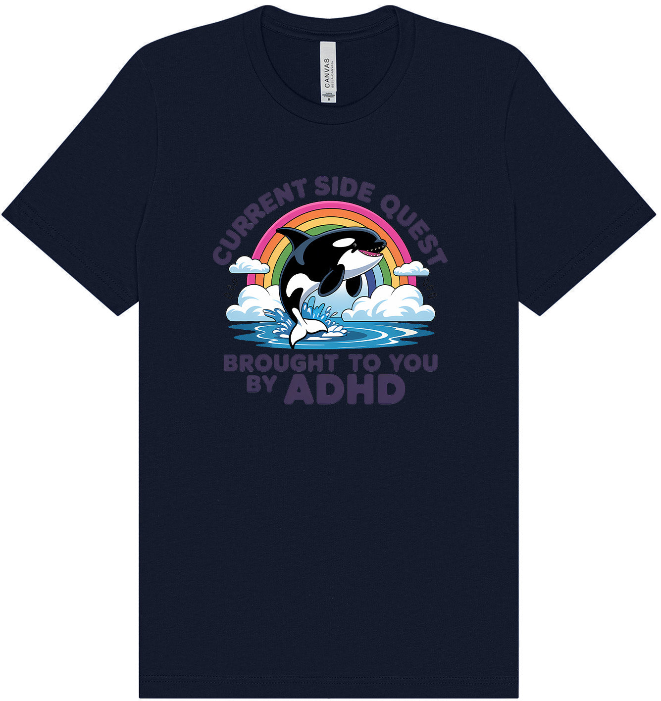 Side Quest Brought By ADHD Adult Bella Canvas Shirt