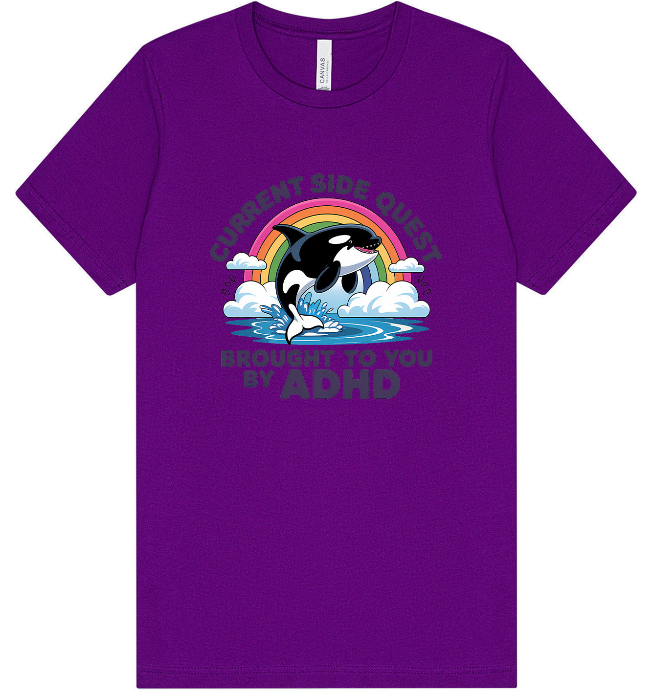 Side Quest Brought By ADHD Adult Bella Canvas Shirt