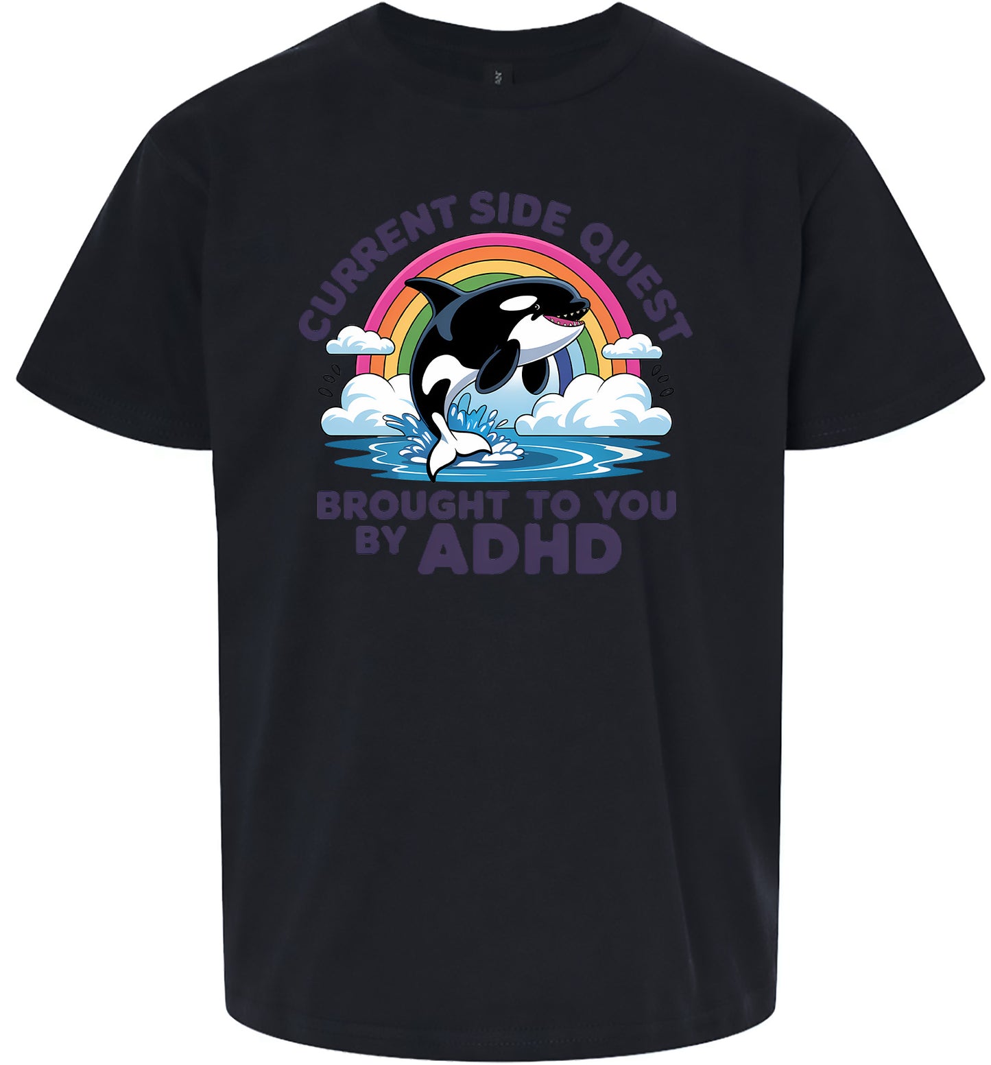 Side Quest Brought By ADHD Children's Gildan Soft Shirt