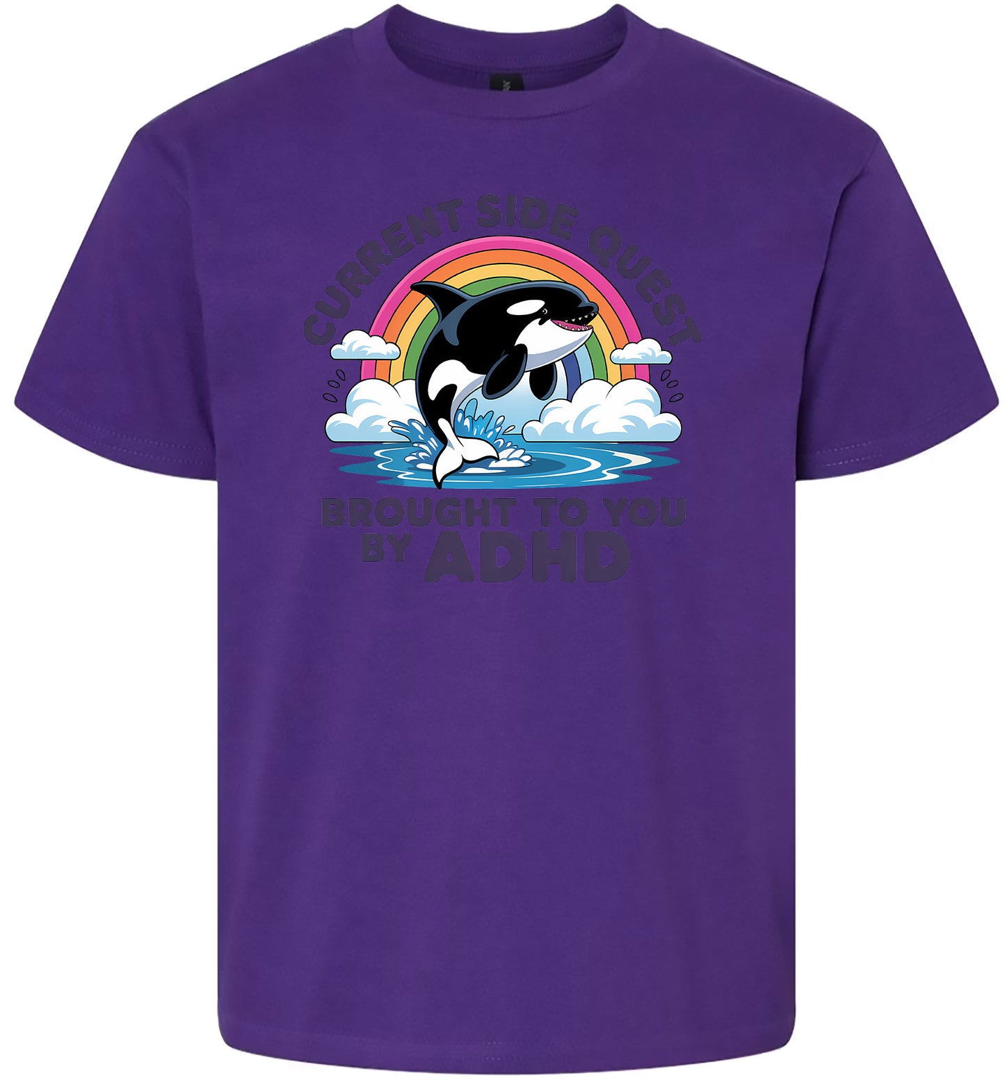 Side Quest Brought By ADHD Children's Gildan Soft Shirt