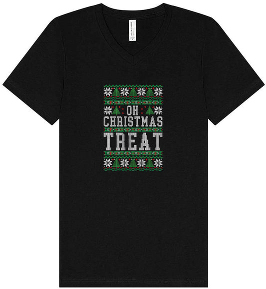 Sweater Style Oh Christmas Treat Unisex V-Neck Shirt