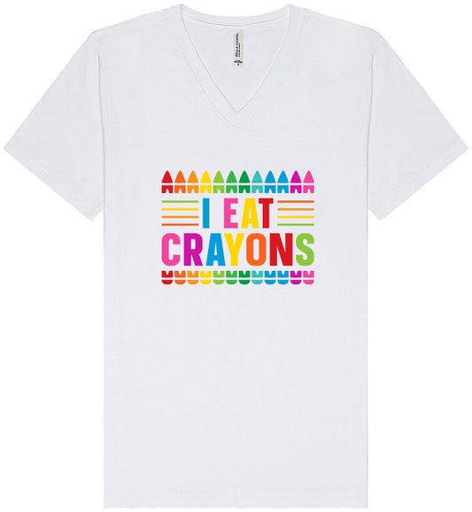 I Eat Crayons Unisex V-Neck Shirt