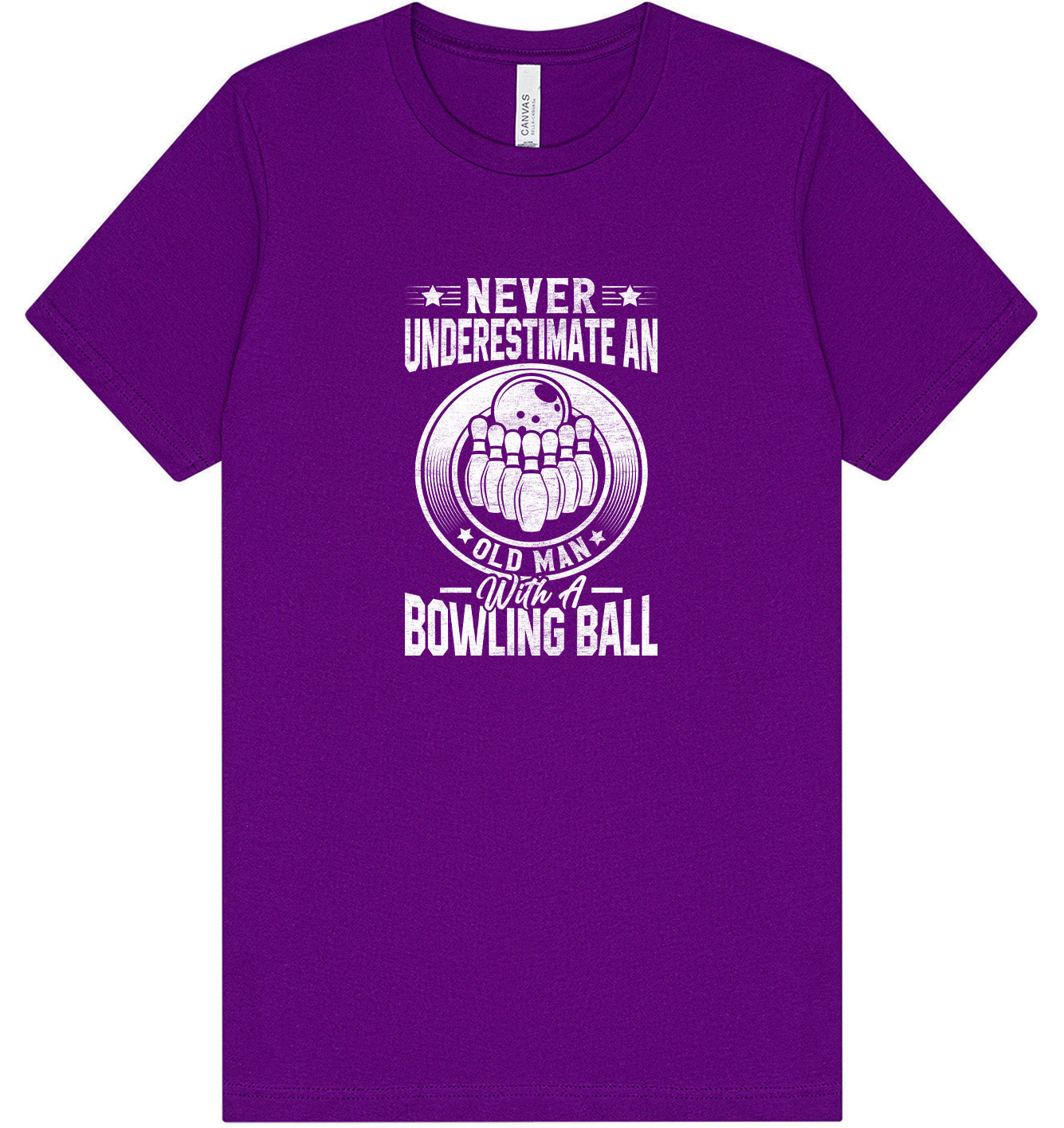 An Old Man with a Bowling Ball Adult Bella Canvas Shirt