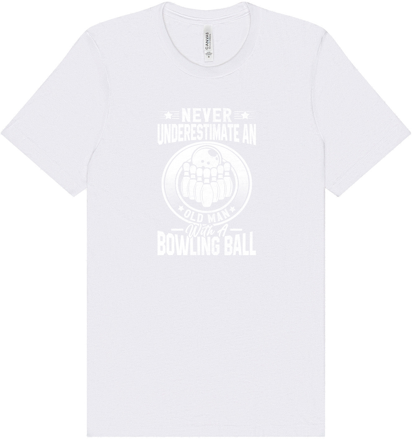 An Old Man with a Bowling Ball Adult Bella Canvas Shirt
