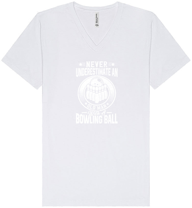An Old Man with a Bowling Ball Unisex V-Neck Shirt