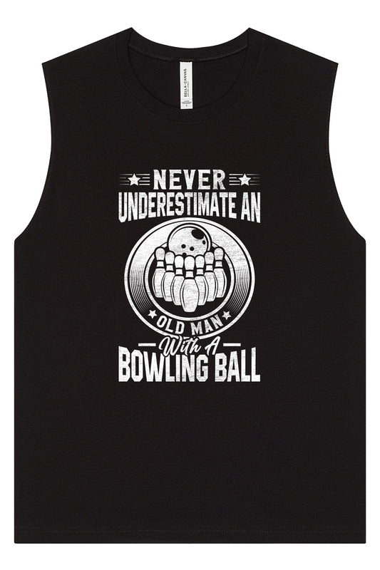 An Old Man with a Bowling Ball Muscle Tank