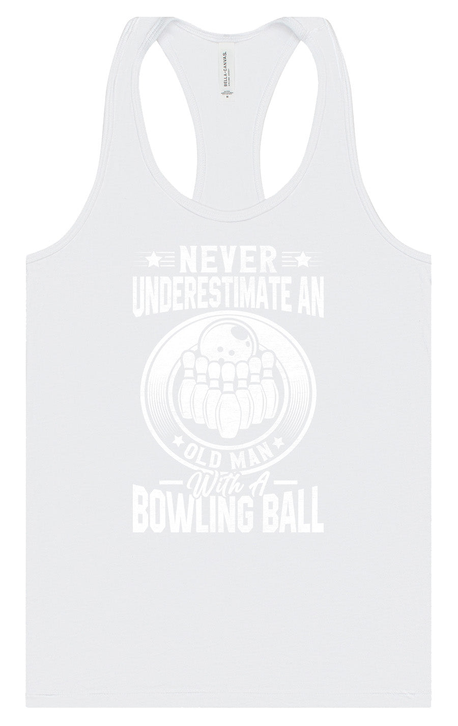 An Old Man with a Bowling Ball Women's Racerback Tank