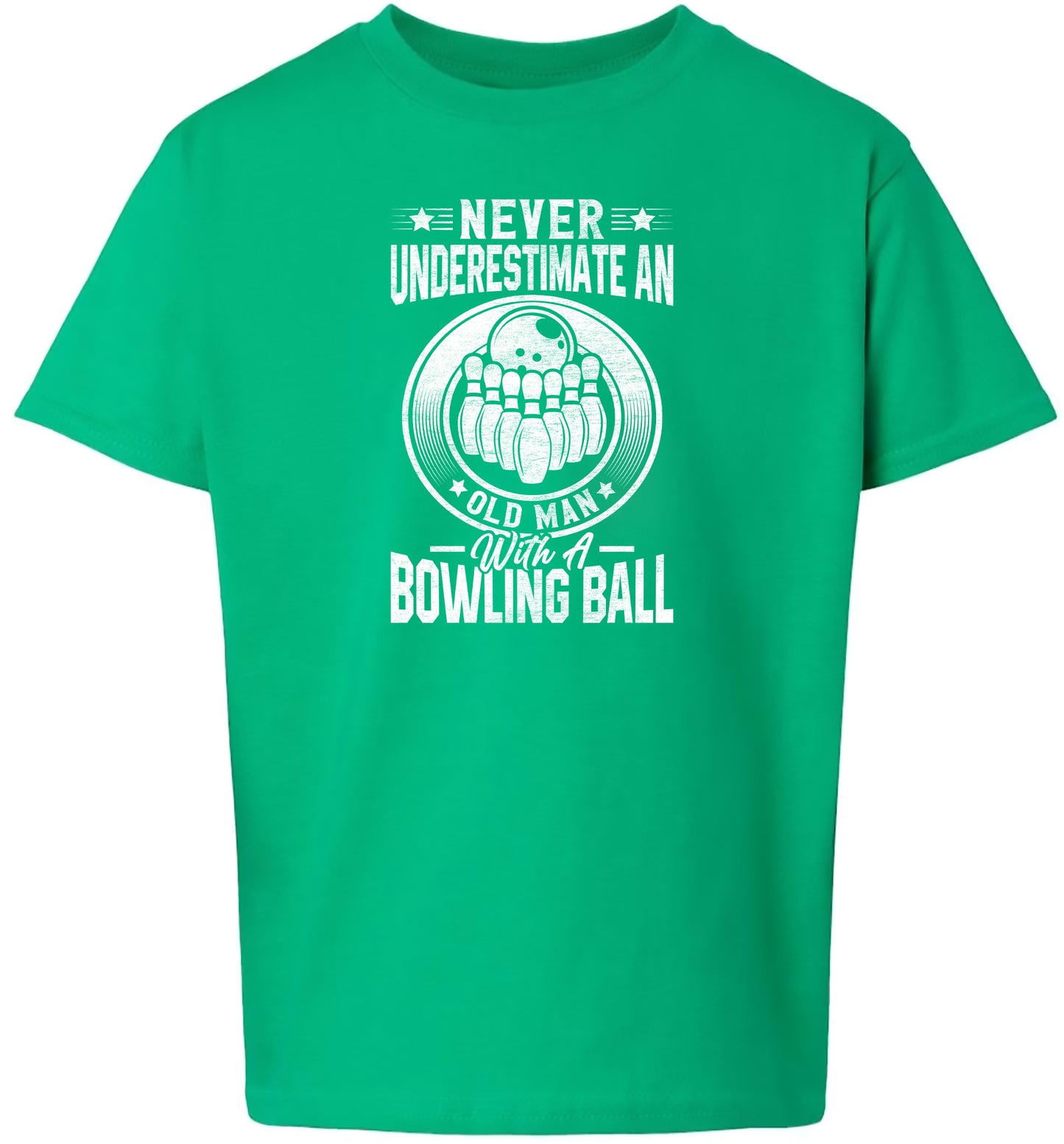 An Old Man with a Bowling Ball Children's Gildan Soft Shirt
