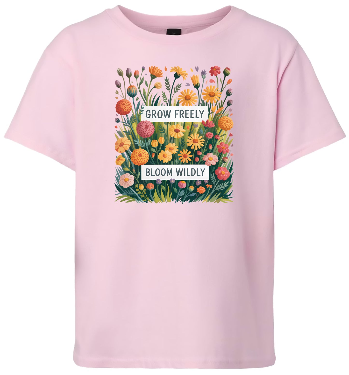 Grow Freely, Bloom Wildly Children's Gildan Soft Shirt