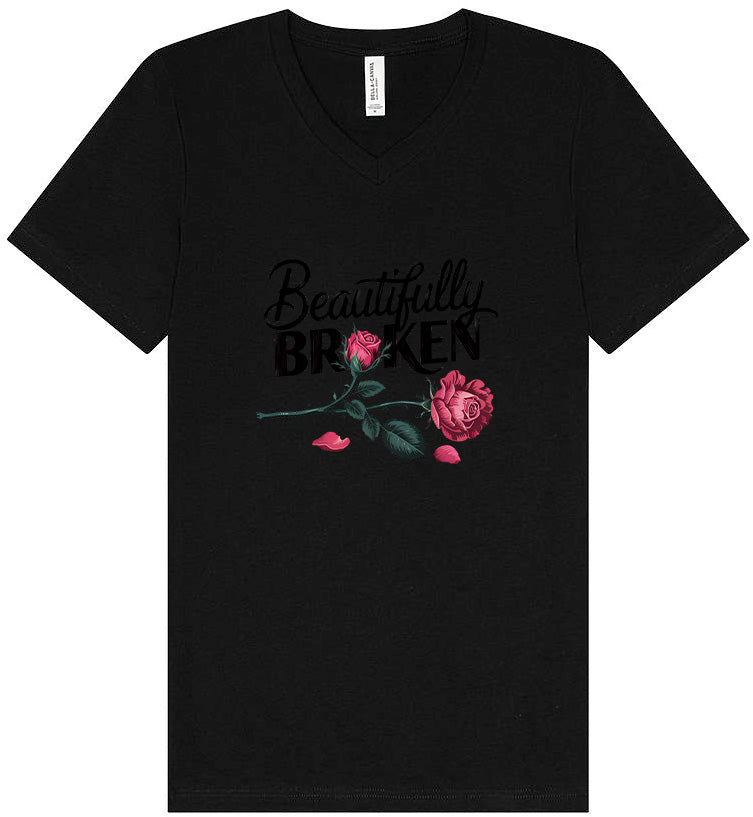 Beautifully Broken Unisex V-Neck Shirt