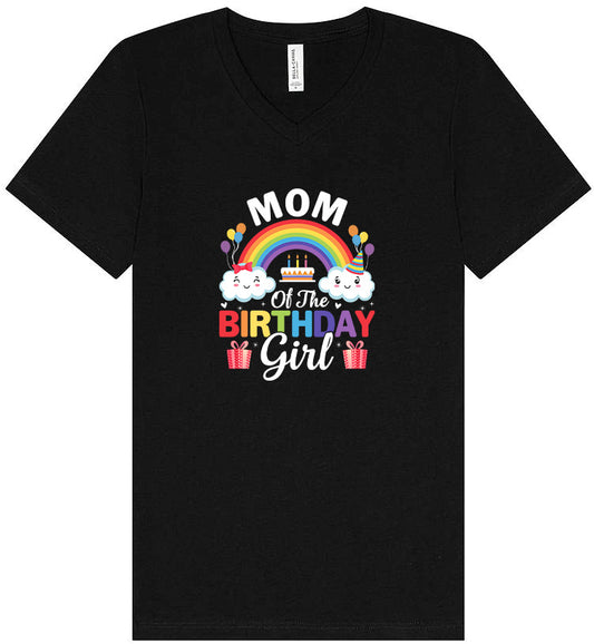 Mom of the Birthday Girl Unisex V-Neck Shirt
