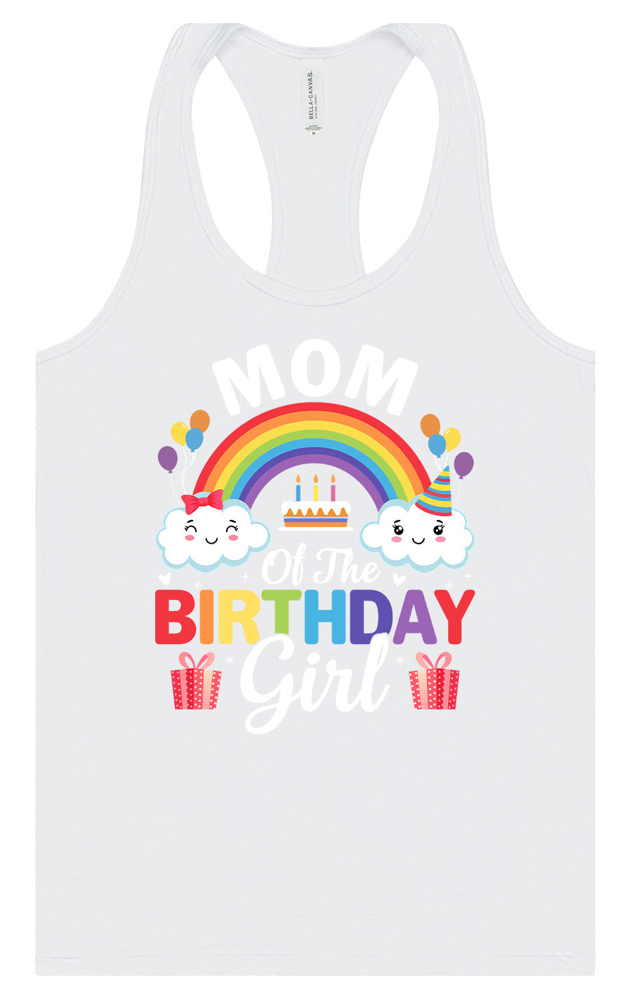 Mom of the Birthday Girl Women's Racerback Tank