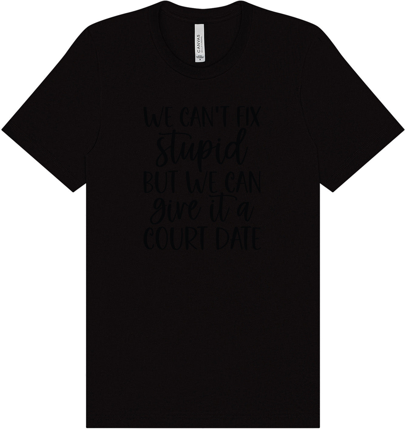 We Can't Fix Stupid but We Can Give it a Court Date Adult Bella Canvas Shirt