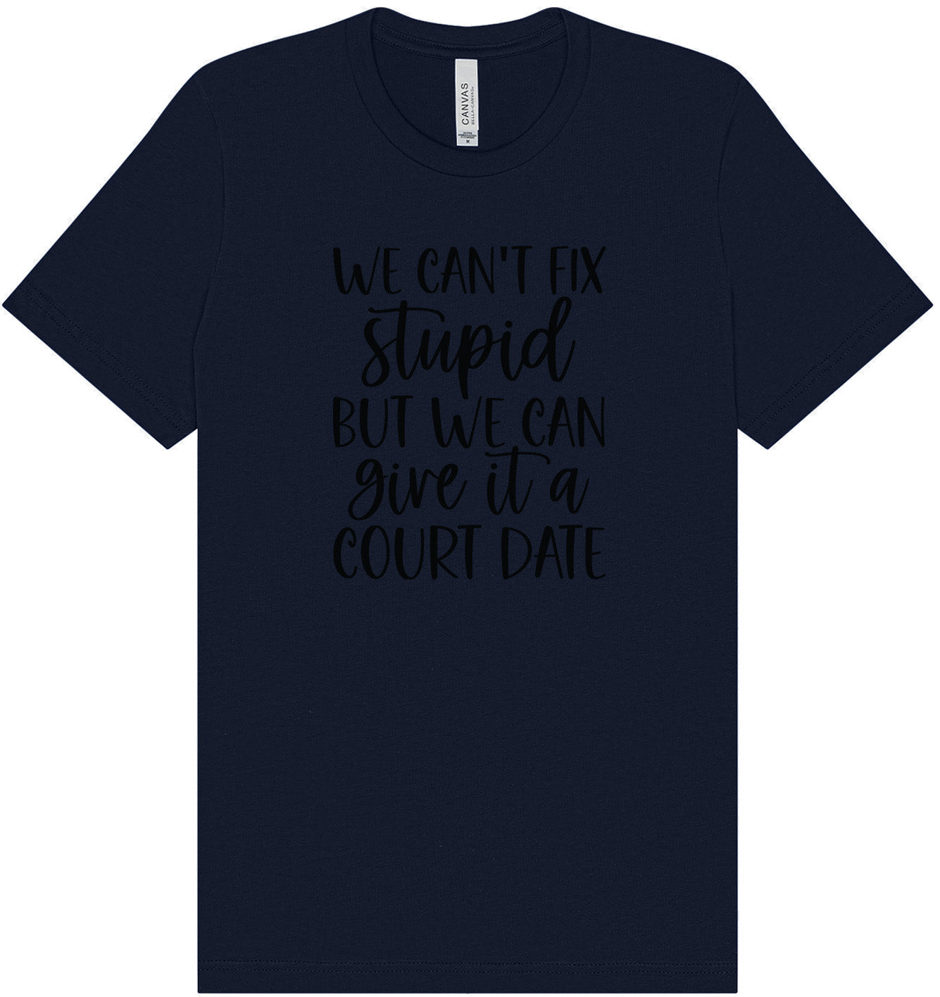 We Can't Fix Stupid but We Can Give it a Court Date Adult Bella Canvas Shirt