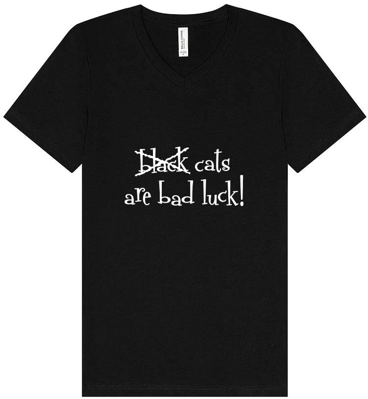 Black Cats are Bad Luck Unisex V-Neck Shirt