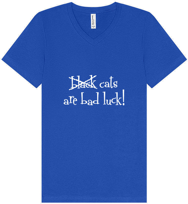 Black Cats are Bad Luck Unisex V-Neck Shirt