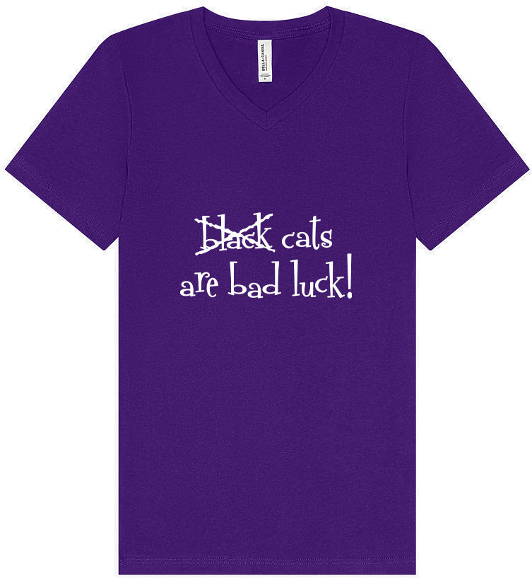 Black Cats are Bad Luck Unisex V-Neck Shirt