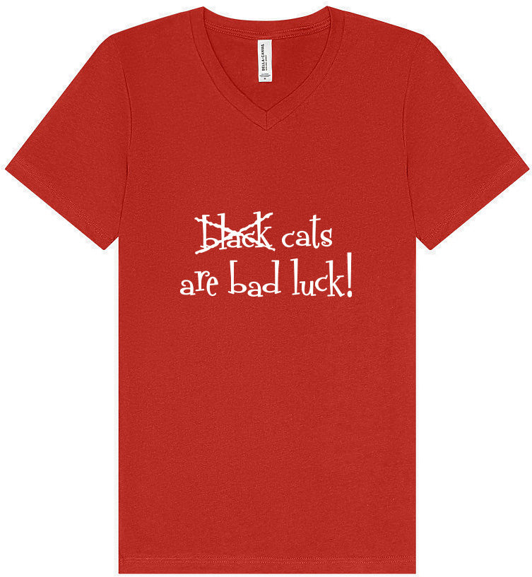 Black Cats are Bad Luck Unisex V-Neck Shirt