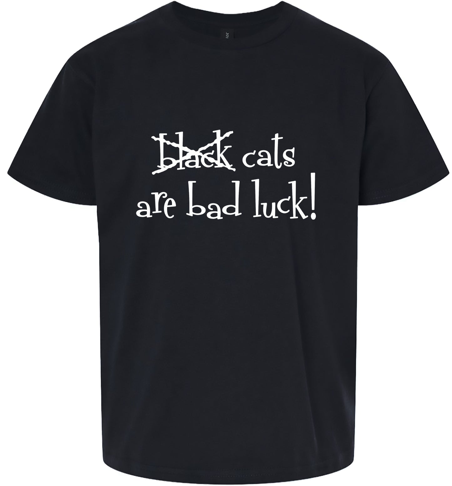Black Cats are Bad Luck Children's Gildan Soft Shirt