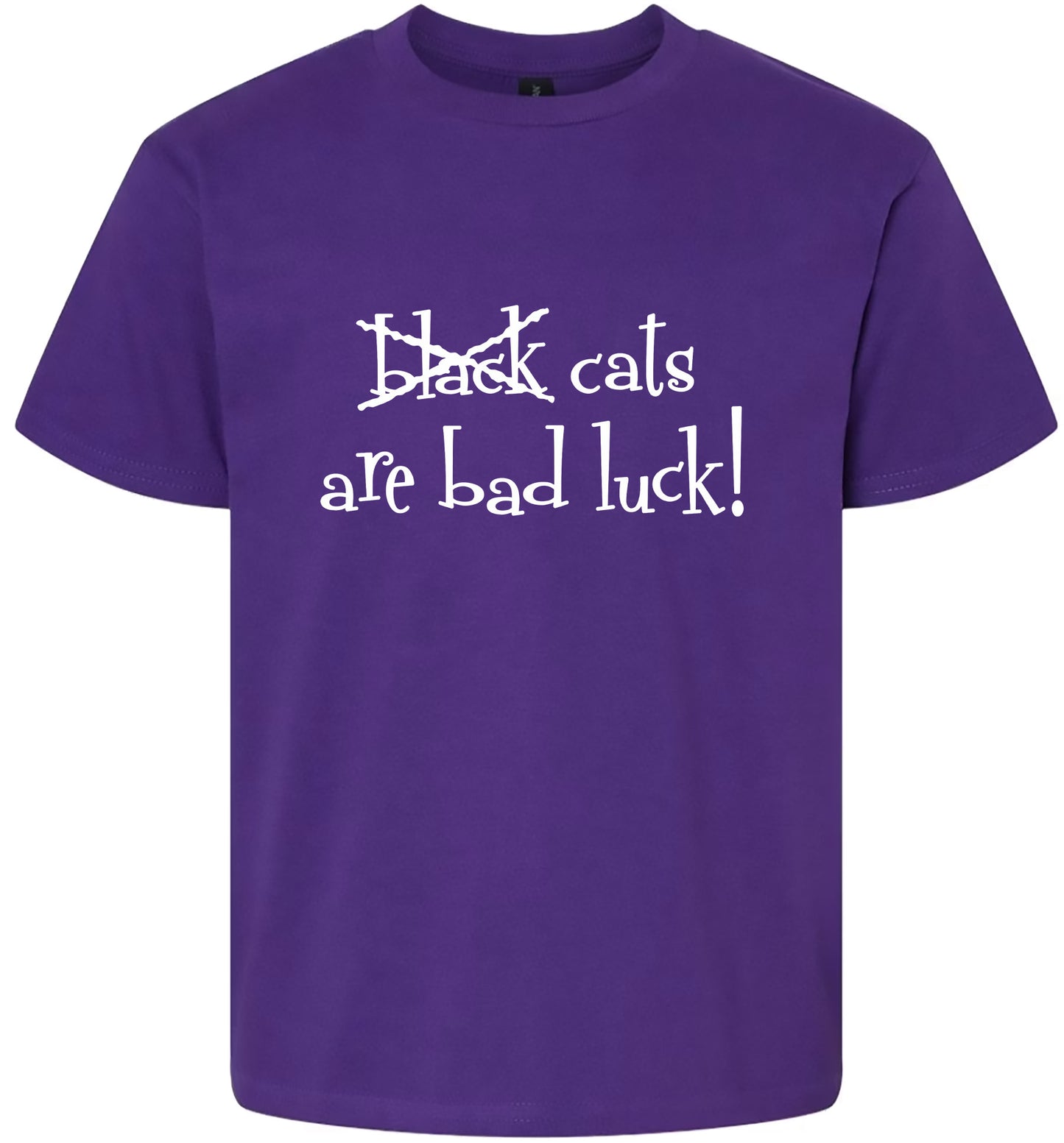 Black Cats are Bad Luck Children's Gildan Soft Shirt