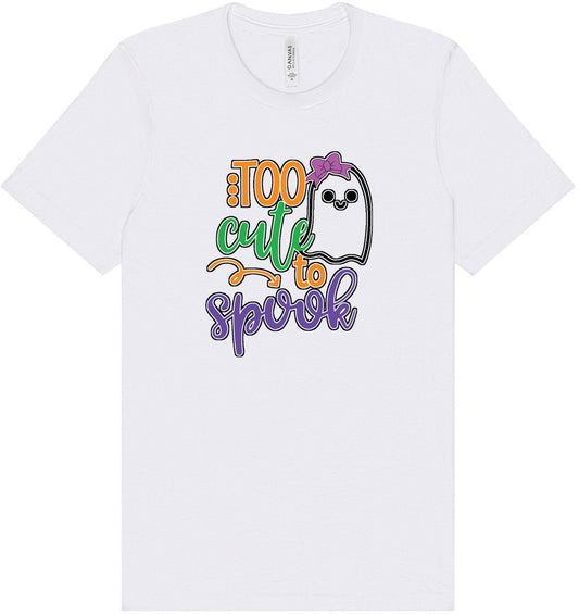 Too Cute to Spook - Girly Ghost Adult Bella Canvas Shirt