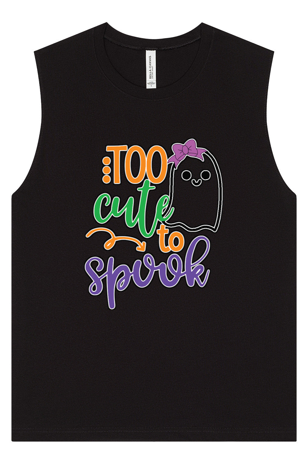 Too Cute to Spook - Girly Ghost Muscle Tank