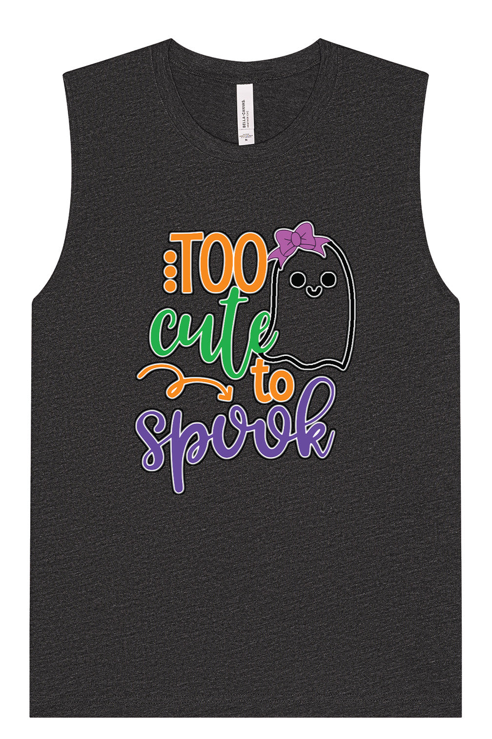 Too Cute to Spook - Girly Ghost Muscle Tank