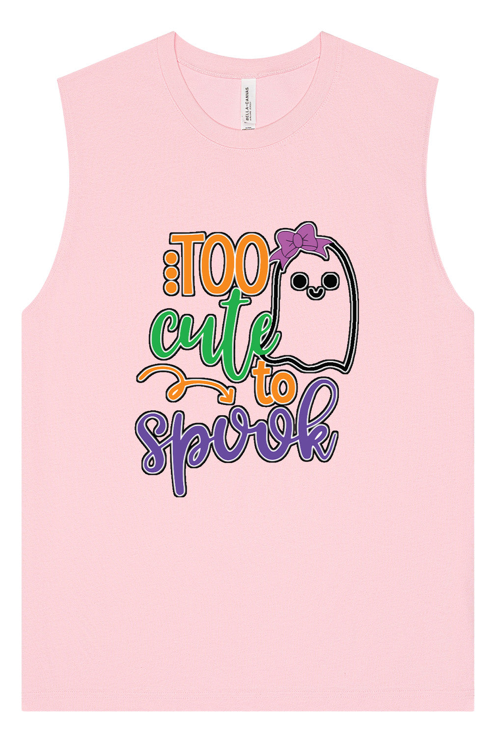 Too Cute to Spook - Girly Ghost Muscle Tank
