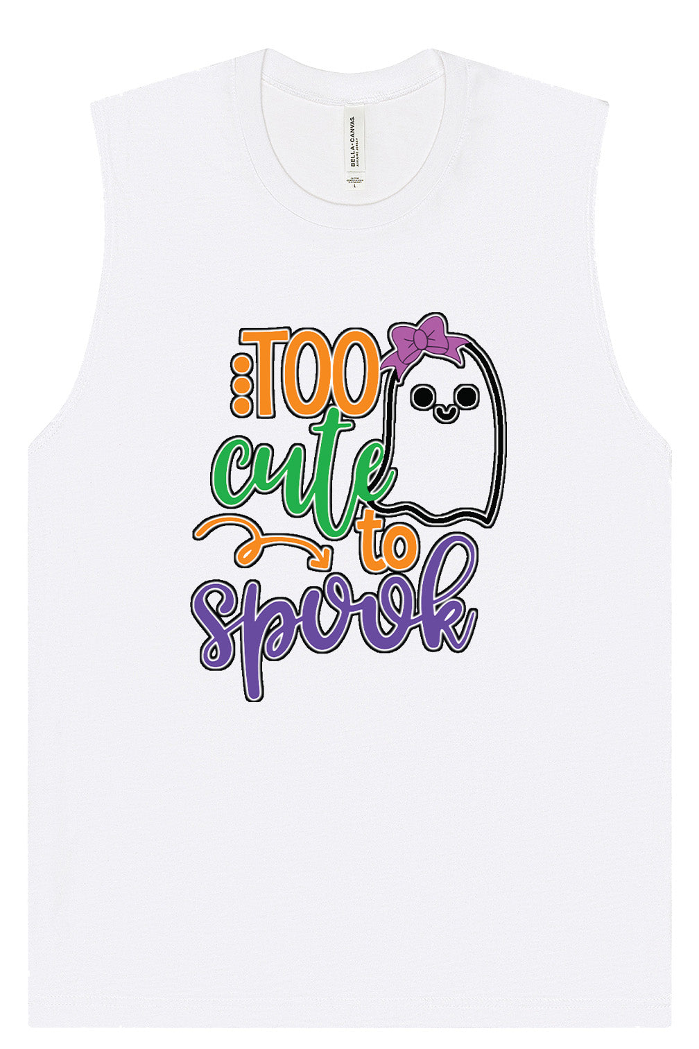 Too Cute to Spook - Girly Ghost Muscle Tank