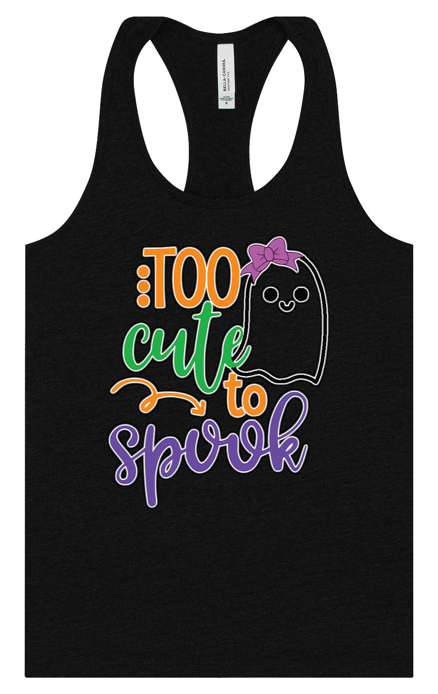 Too Cute to Spook - Girly Ghost Women's Racerback Tank