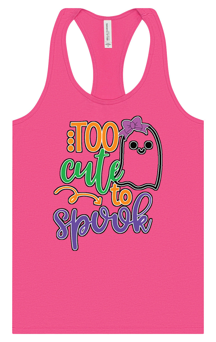 Too Cute to Spook - Girly Ghost Women's Racerback Tank