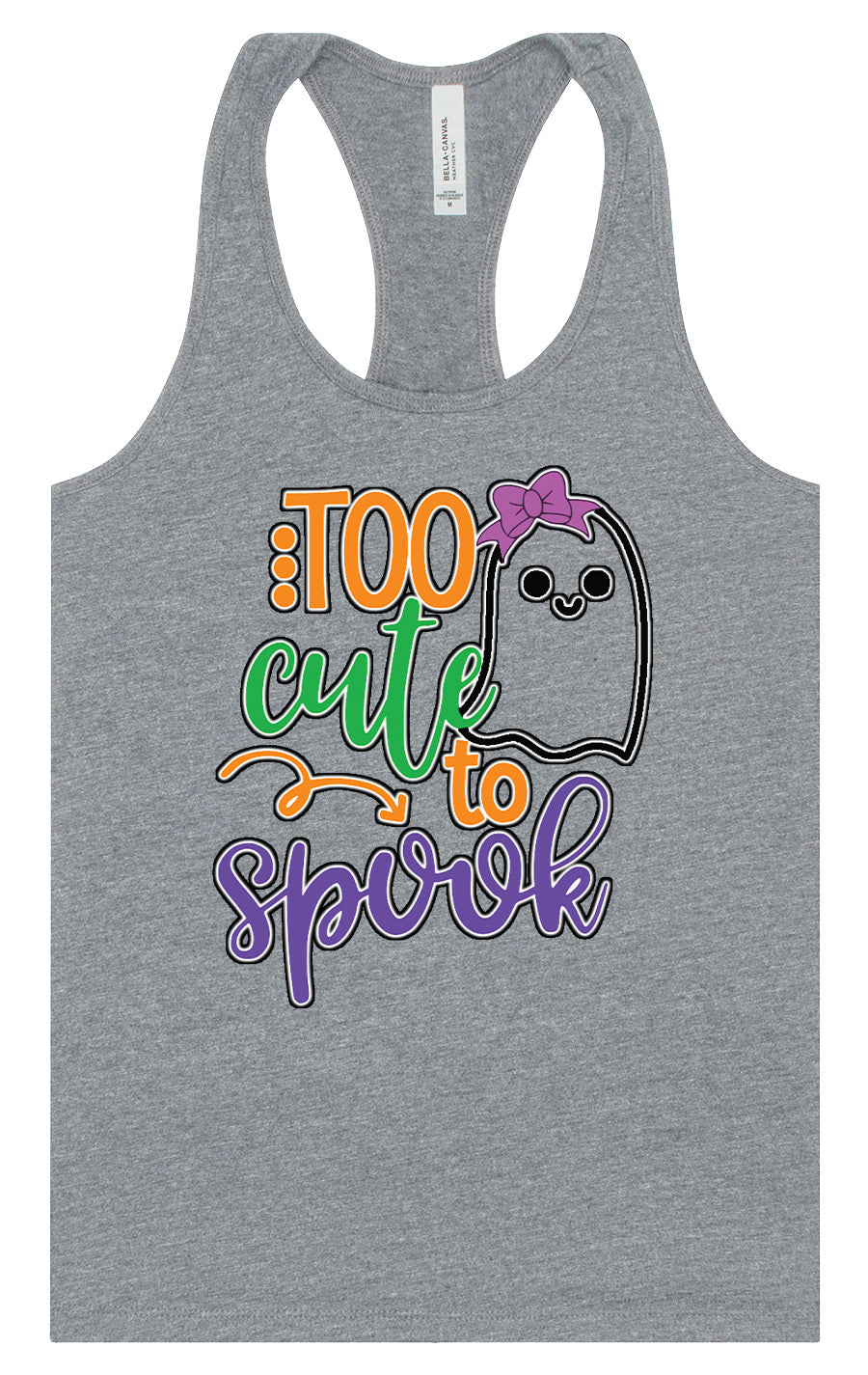 Too Cute to Spook - Girly Ghost Women's Racerback Tank