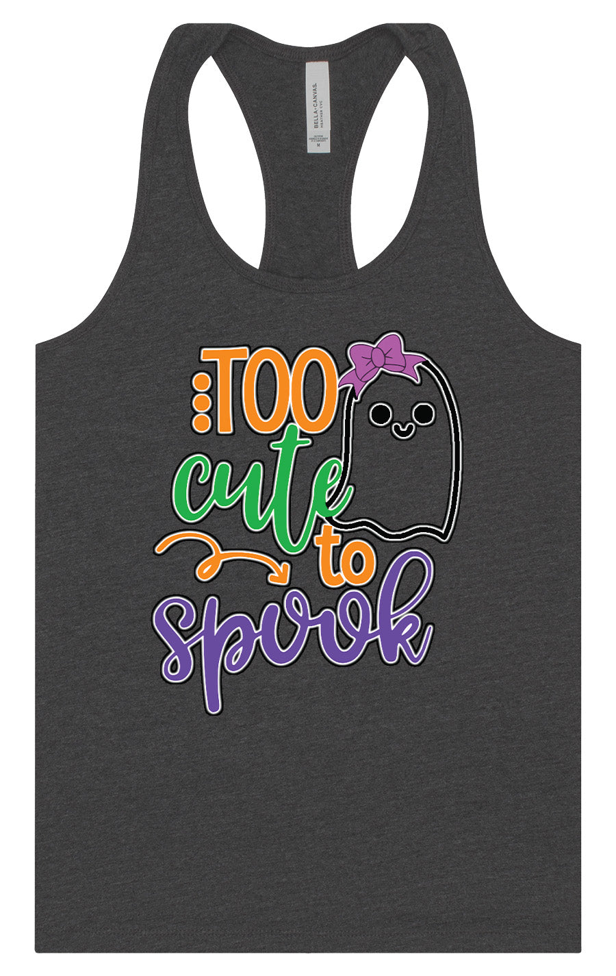Too Cute to Spook - Girly Ghost Women's Racerback Tank