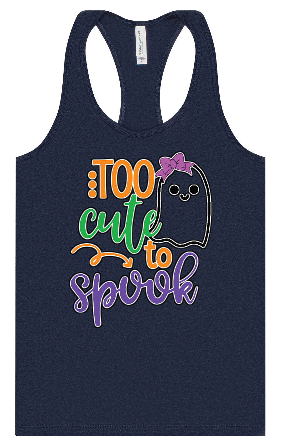 Too Cute to Spook - Girly Ghost Women's Racerback Tank