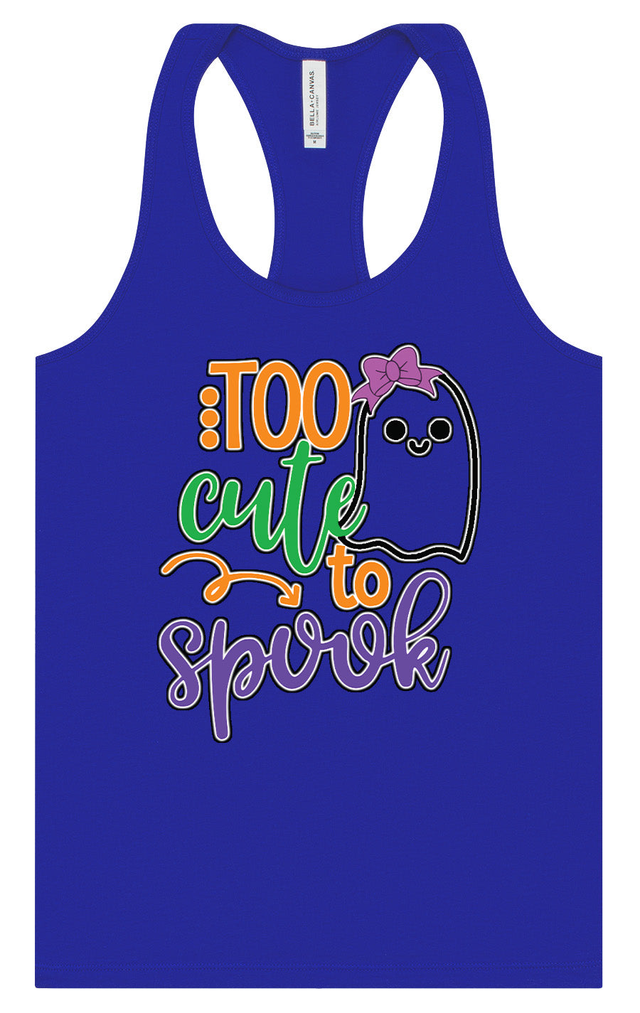 Too Cute to Spook - Girly Ghost Women's Racerback Tank