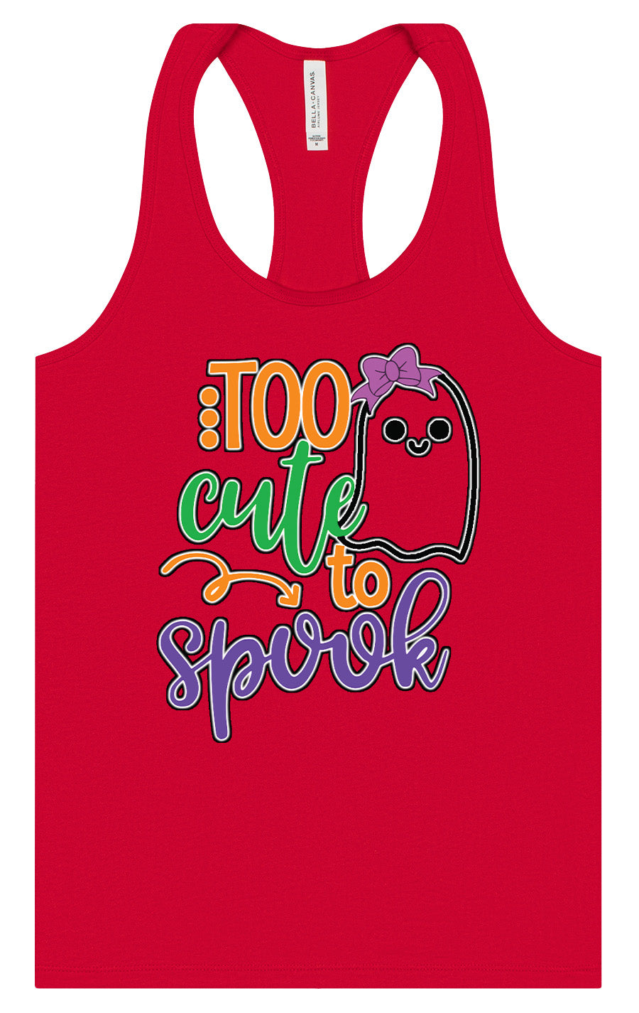 Too Cute to Spook - Girly Ghost Women's Racerback Tank