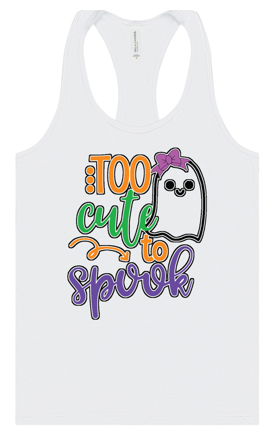 Too Cute to Spook - Girly Ghost Women's Racerback Tank