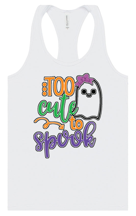 Too Cute to Spook - Girly Ghost Women's Racerback Tank