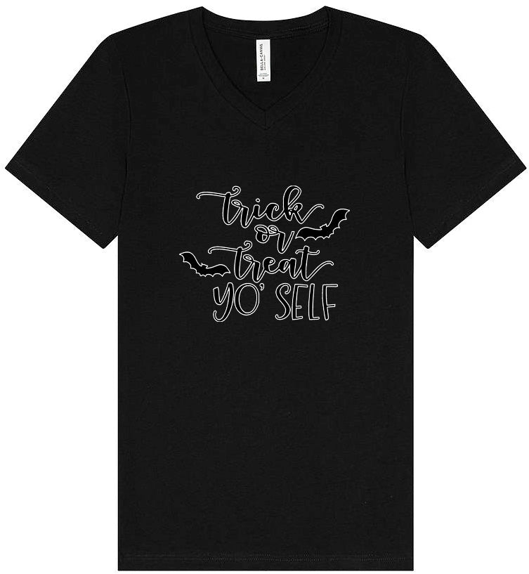 Trick or Treat Yo' Self Unisex V-Neck Shirt