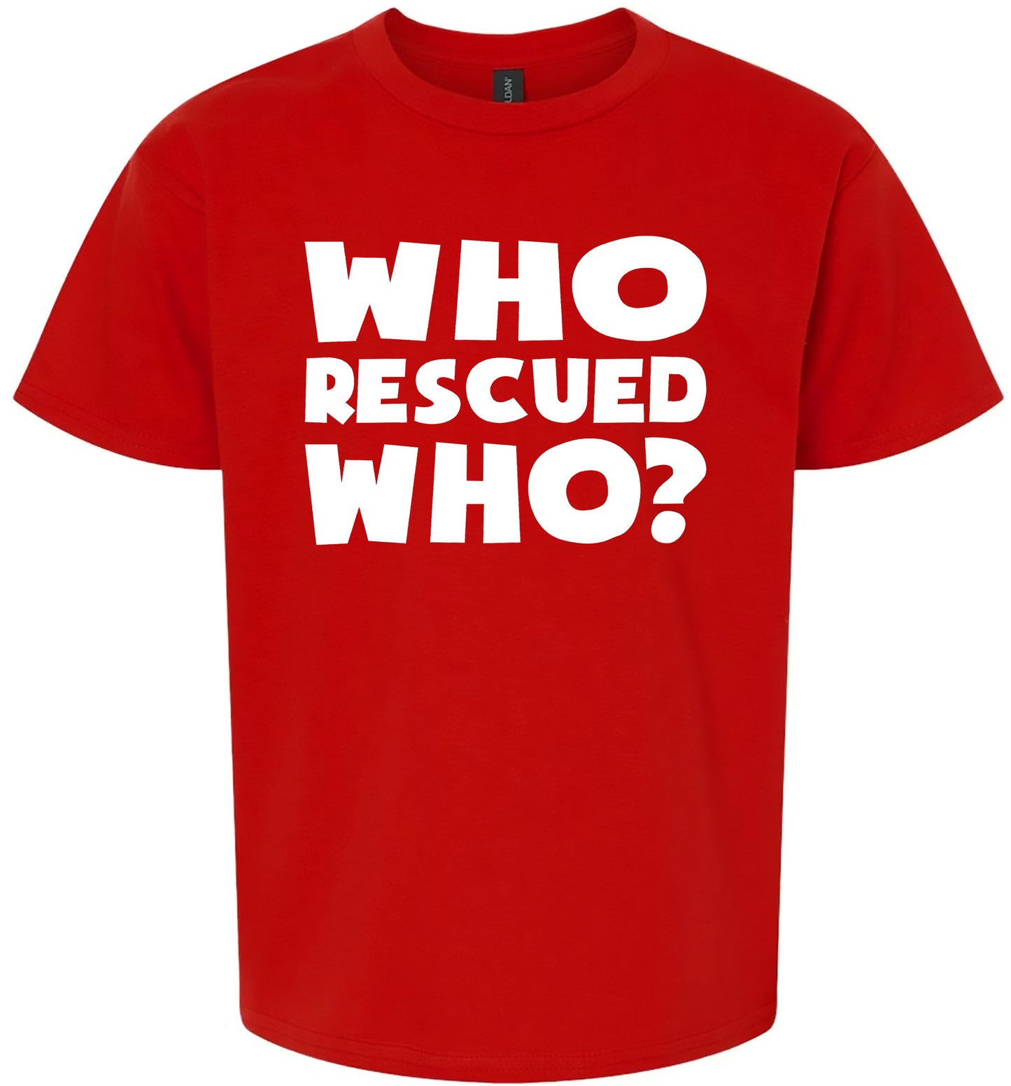 Who Rescued Who? Children's Gildan Soft Shirt